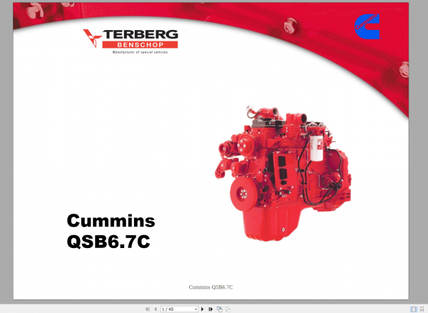 Terberg Benschop Engine Cummins QSB6.7C Mechanical Structure Manual TS7149EN 2