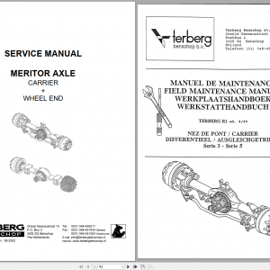 Terberg Benschop Meritor Axle Carrier Wheel End TD 1254 01 EDFN Service Manual