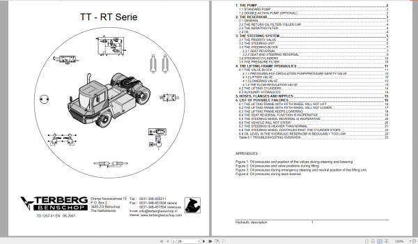 Terberg Benschop Terminal Tractor TT RT Series Hydraulic System