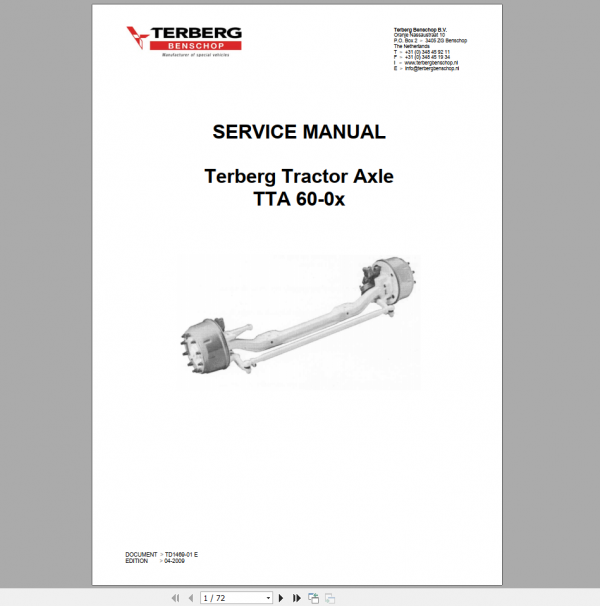 Terberg Benschop Tractor Axle TTA 60 0x Service Manual 1