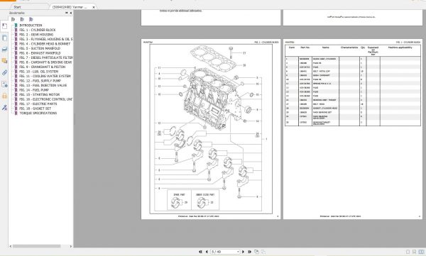 Yanmar Diesel Engine 285 MB PDF New Model Updated Parts Catalogues CD 4