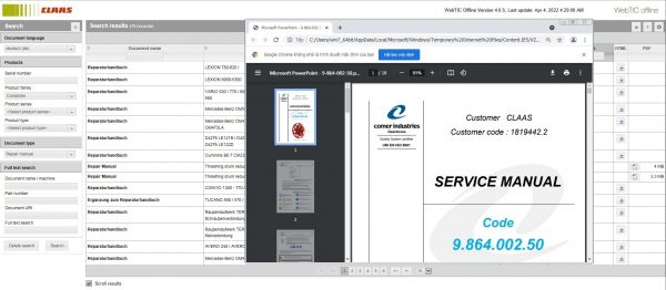 CLAAS WebTIC Offline DE German 04.2022 Operator Manual Repair Manual Service Documentation DVD 2 1