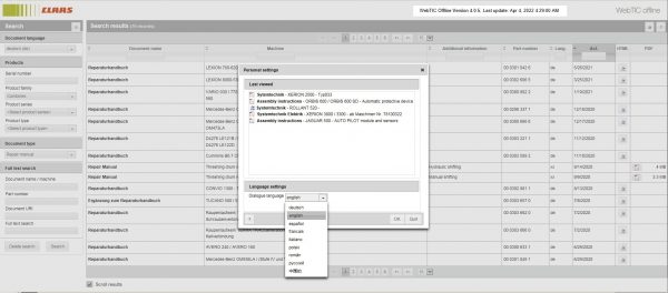 CLAAS WebTIC Offline DE German 04.2022 Operator Manual Repair Manual Service Documentation DVD 3 1