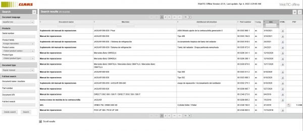 CLAAS WebTIC Offline ES Spanish 04.2022 Operator Manual Repair Manual Service Documentation DVD 1