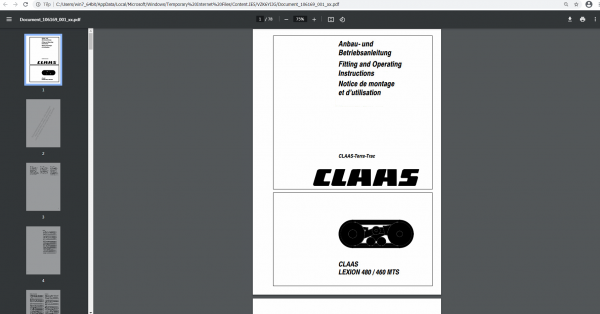CLAAS WebTIC Offline RO ROMANI 04.2022 Operator Manual Repair Manual Service Documentation DVD 2