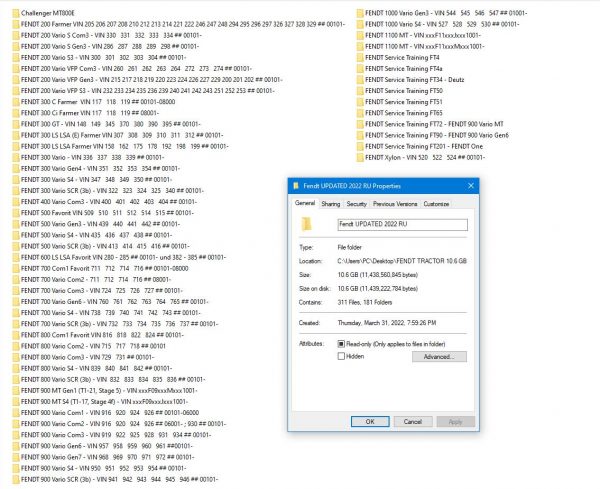 FENDT TRACTOR 10.6 GB PDF 2022 RU Russia Language Diagrams Operator Workshop Manuals DVD 2
