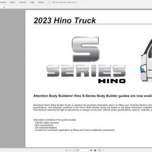 Hino Body Builder Book 2022 L SERIES S SERIES XL SERIES 2