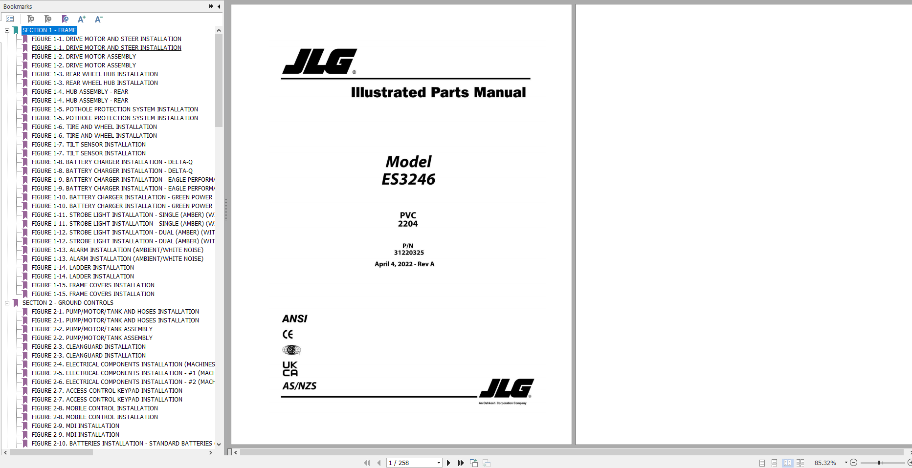 JLG Elevated Work Pflatform 45GB PDF Operators Service and Part Manuals 2022 Full DVD 1