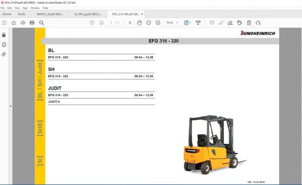 JUNGHEINRICH ForkLift v4.36 JETI SH 436 Update EN08 DE08 04.2022 Service Information DVD 6
