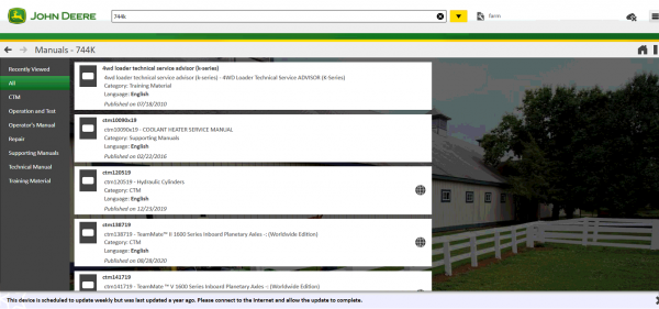 John Deere Service Advisor 5.3 Offline 2022 11.2021 CF Construction AG Agricultural Forestry Equipment 4