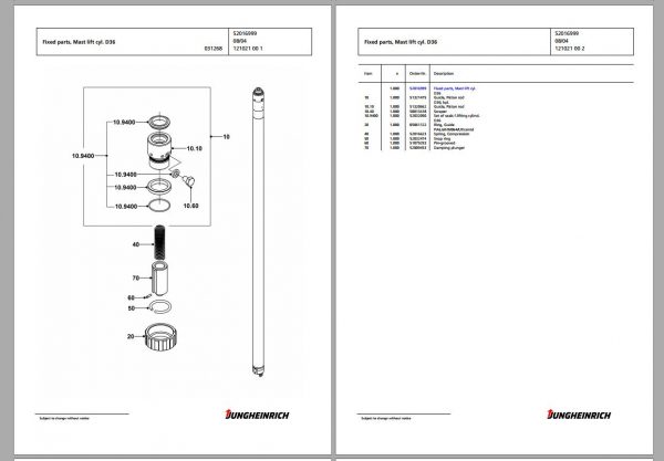 Jungheinrich Forklift 14.0 GB PDF Spare Parts Catalog EN DVD 04 6