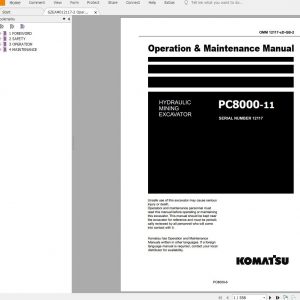 Komatsu Mining Excavator 2.59 GB PDF Updated 2022 Shop Manuals Operator Maintenance Manual 3