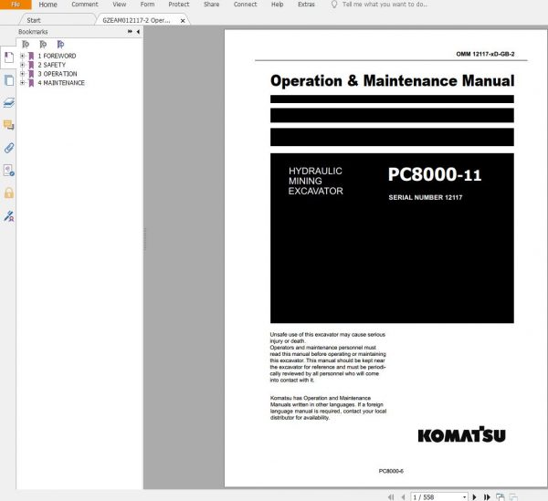 Komatsu Mining Excavator 2.59 GB PDF Updated 2022 Shop Manuals Operator Maintenance Manual 3
