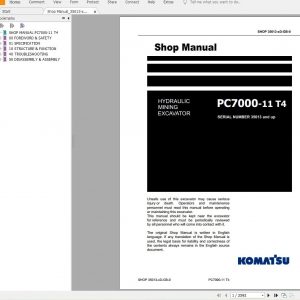 Komatsu Mining Excavator 2.59 GB PDF Updated 2022 Shop Manuals Operator Maintenance Manual 5