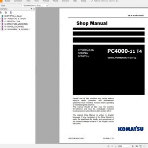 Komatsu Mining Excavator 2.59 GB PDF Updated 2022 Shop Manuals Operator Maintenance Manual 7