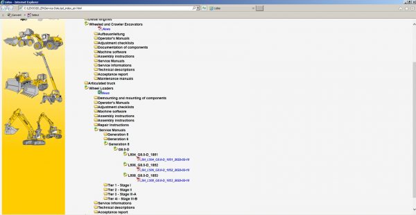 Liebherr Lidos Offline COT LBH LFR LHB LWT 04.2022 Spare Parts Catalog Service Documentation VMware 11 1