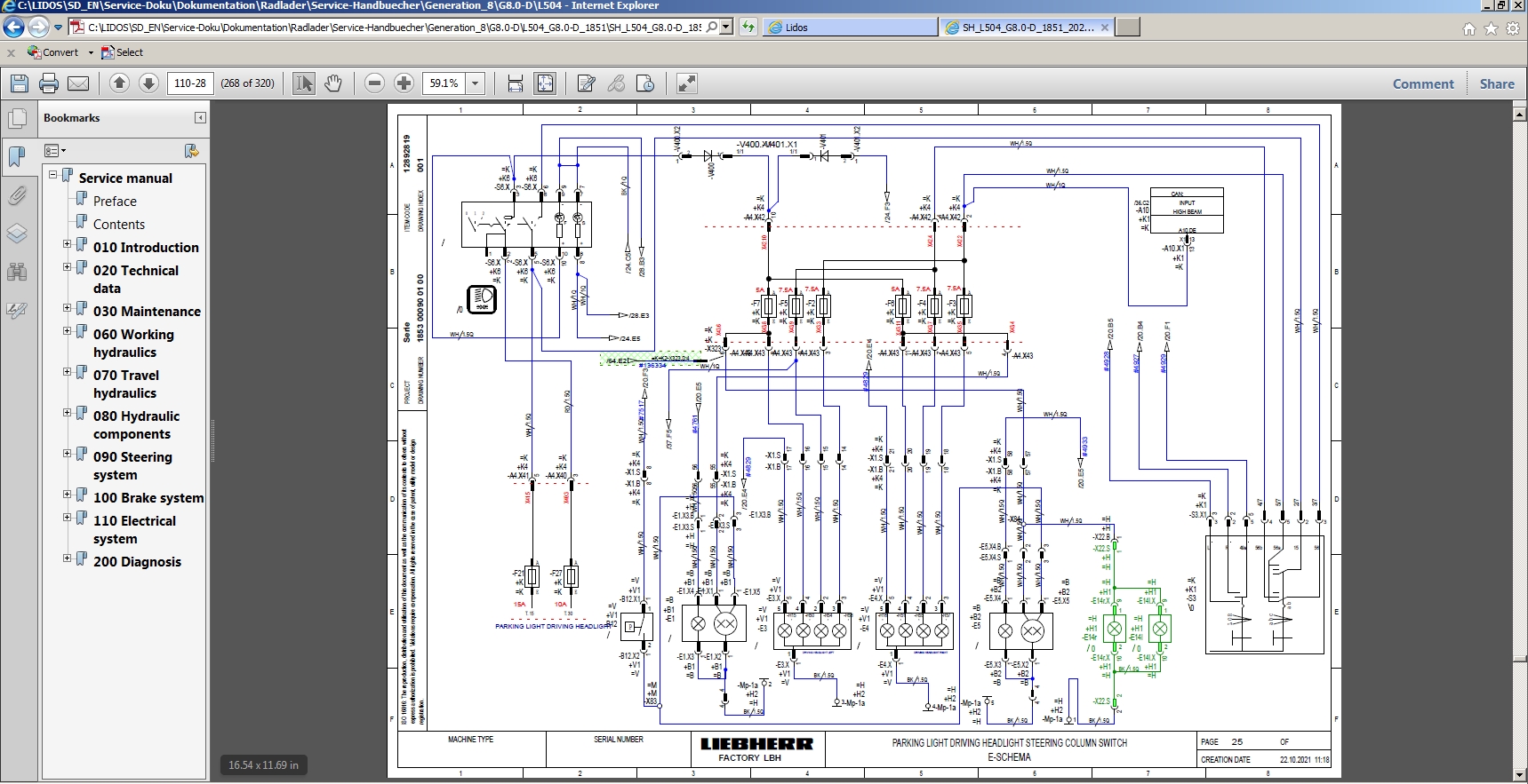 Liebherr Lidos Offline COT LBH LFR LHB LWT 04.2022 Spare Parts Catalog Service Documentation VMware 14 1