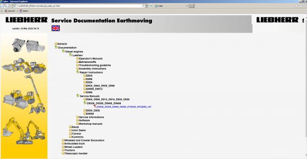 Liebherr Lidos Offline COT LBH LFR LHB LWT 04.2022 Spare Parts Catalog Service Documentation VMware 15 1