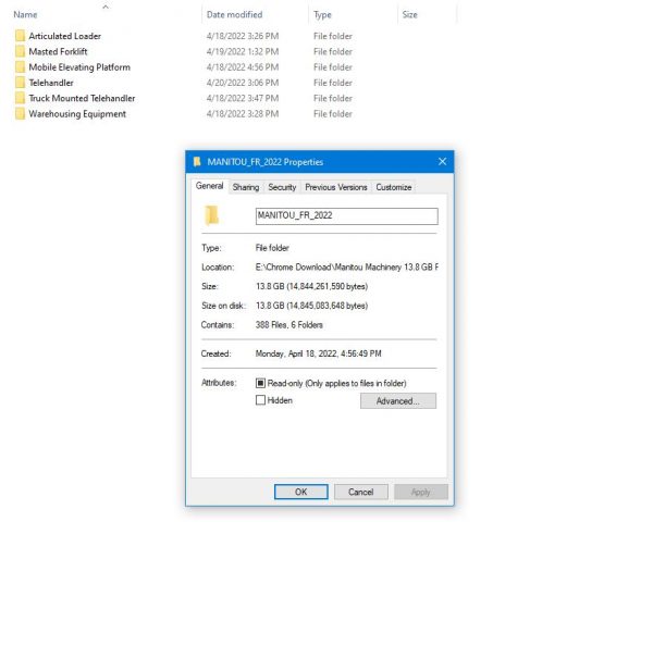 Manitou Machinery 13.8 GB PDF 2022 FR French Language Service Manuals Repair Manual DVD FR 1