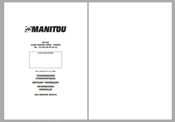 Manitou Machinery 13.8 GB PDF 2022 FR French Language Service Manuals Repair Manual DVD FR 2