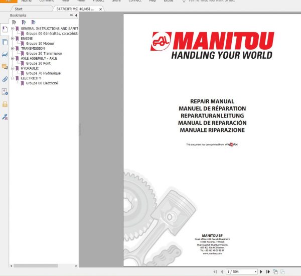Manitou Machinery 13.8 GB PDF 2022 FR French Language Service Manuals Repair Manual DVD FR 4