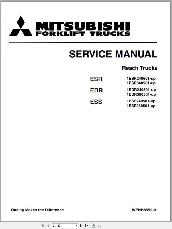 Mitsubishi Forklift EDR36 Service Manual EN 1