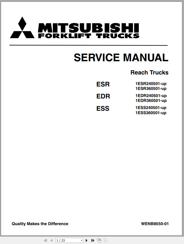 Mitsubishi Forklift EDR36 Service Manual EN 1