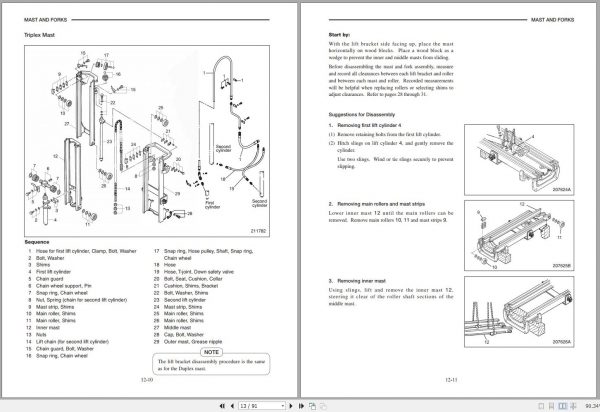 Mitsubishi Forklift FBC18NS FBC20NS Operation Maintenance Service Manual EN 3