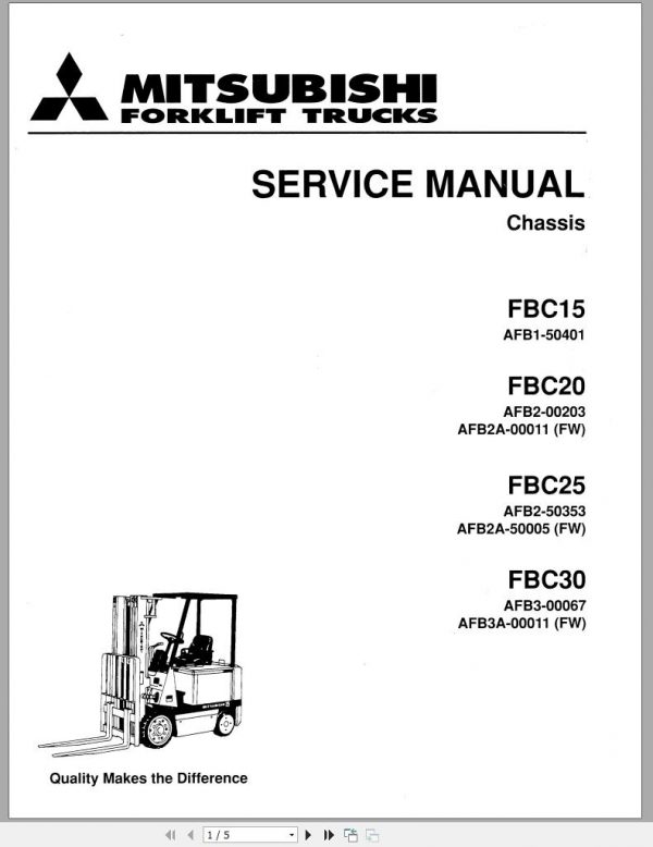 Mitsubishi Forklift FBC25 FBC30 Service Manual EN 2