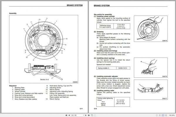 Mitsubishi Forklift FBC55N Schematic Operation Maintenance Service Manual EN 3