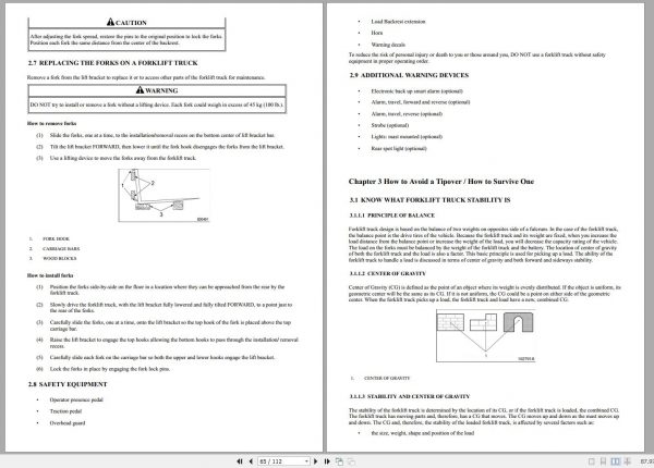 Mitsubishi Forklift FBCS14N FBCS16N FBCS18N Operation Maintenance Manual EN 2