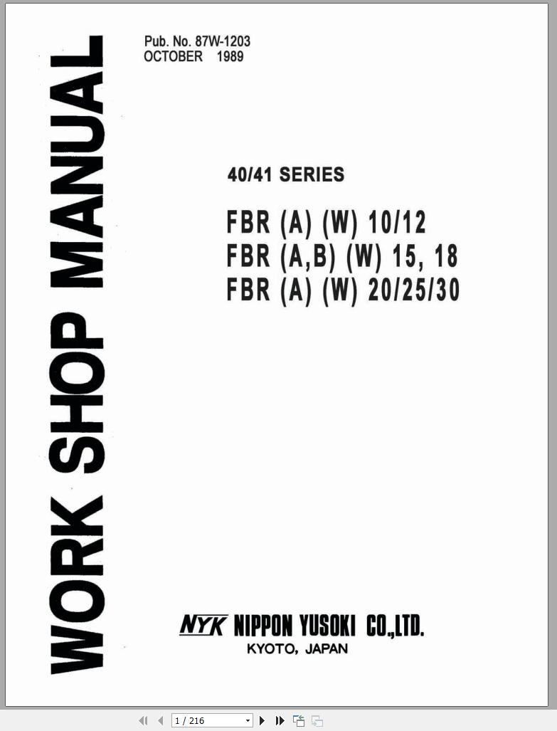 Mitsubishi Forklift FBRB18 Workshop Manual EN 1