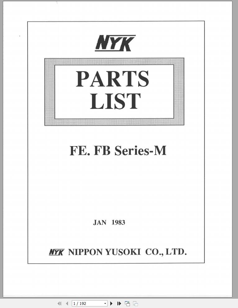 Mitsubishi Forklift FBT10P Spare Parts Catalog EN 1