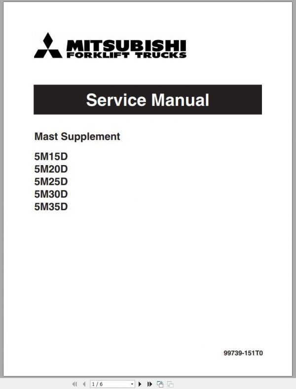 Mitsubishi Forklift FD20NT Service Manual EN 1