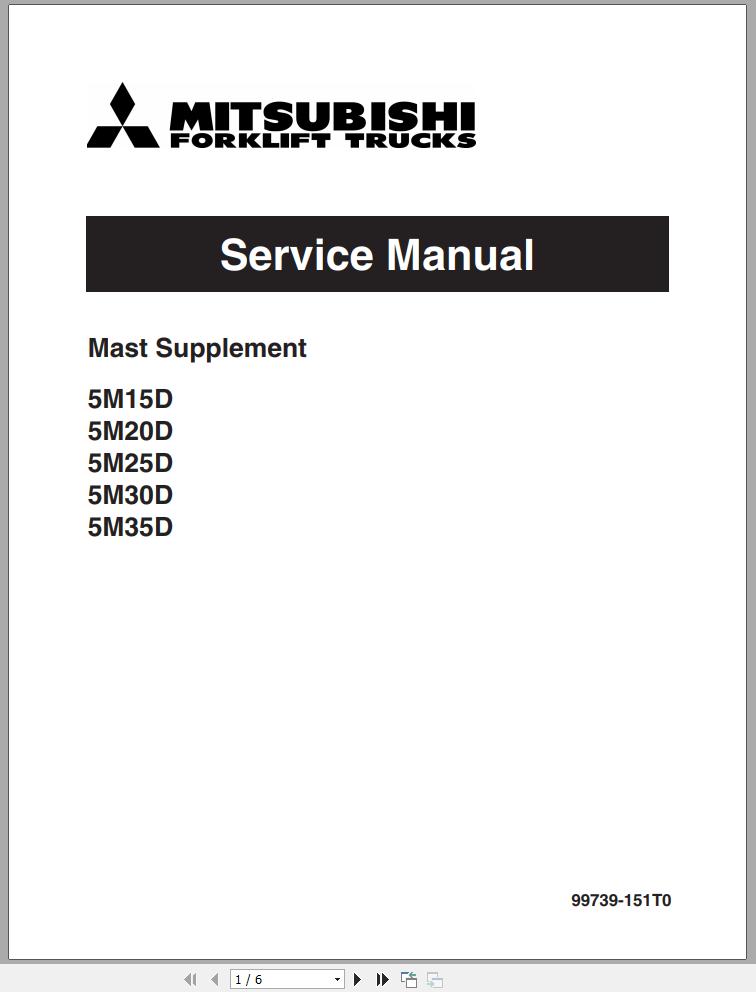 Mitsubishi Forklift FD20NT Service Manual EN 1