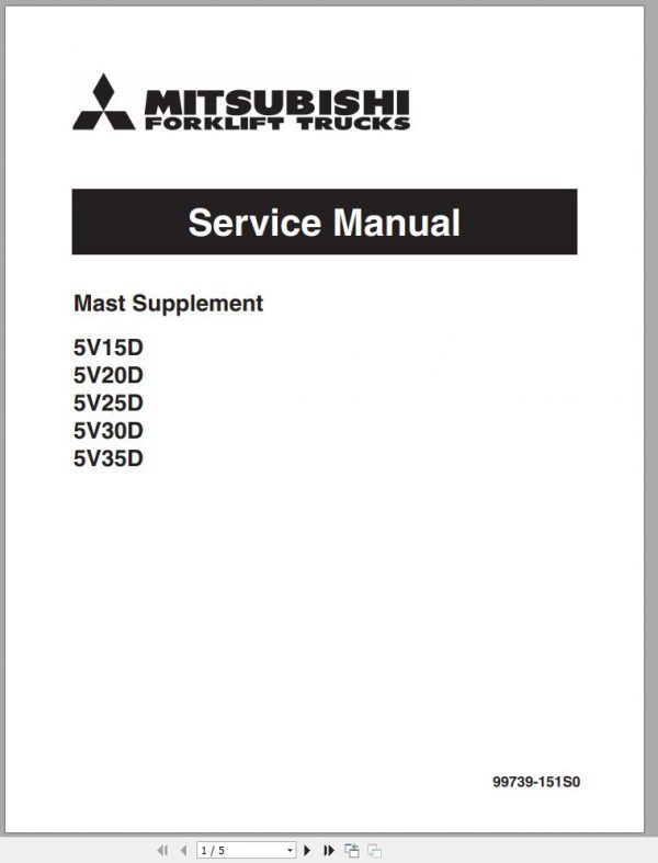 Mitsubishi Forklift FD20NT Service Manual EN 2