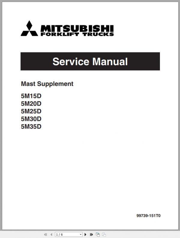 Mitsubishi Forklift FD25NT Service Manual EN 1