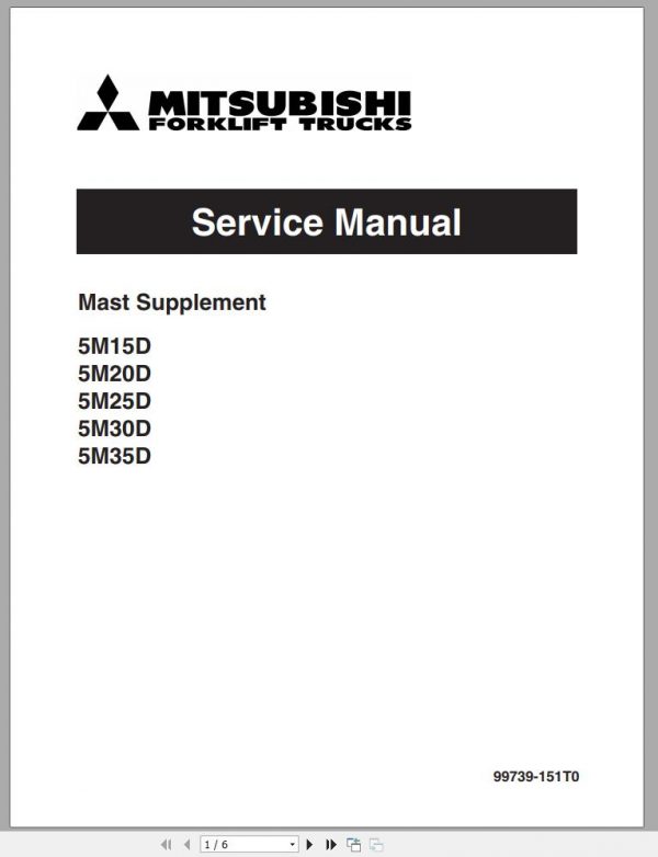 Mitsubishi Forklift FD30NT Schematic Operation Maintenance Manual EN 1