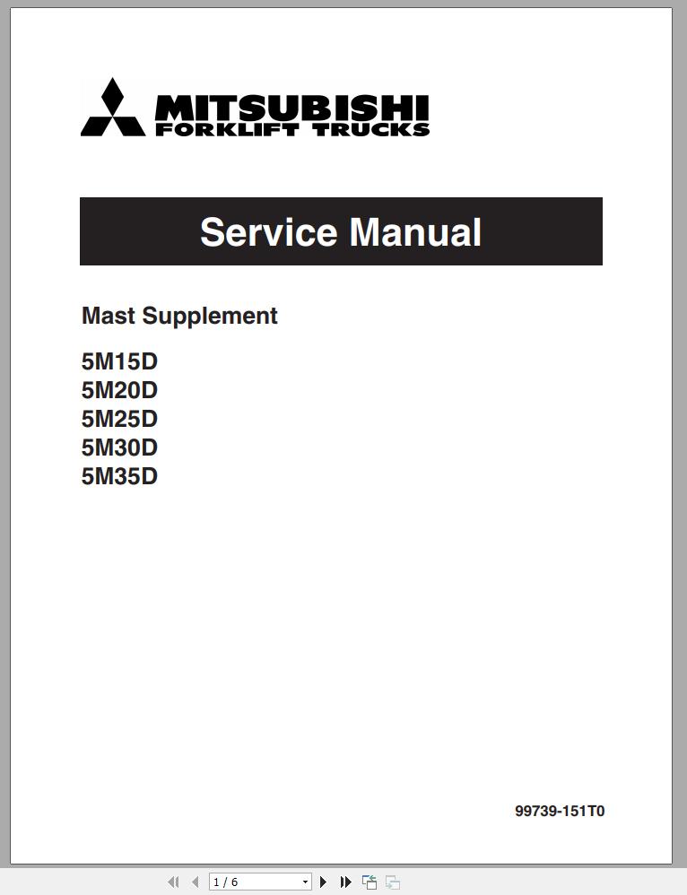 Mitsubishi Forklift FD30NT Schematic Operation Maintenance Manual EN 1