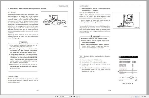 Mitsubishi Forklift FD30NT Schematic Operation Maintenance Manual EN 2