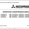 Mitsubishi Forklift FD35 Operation Maintenance Service Manual EN 2