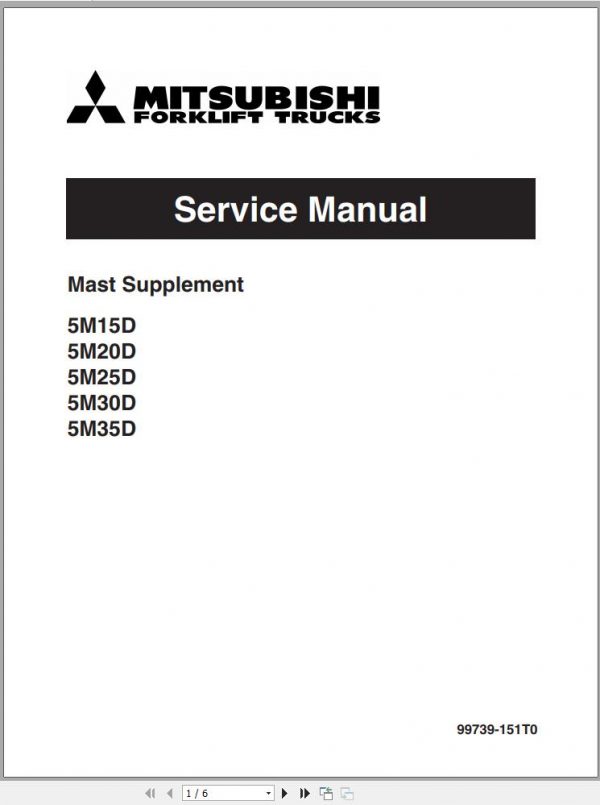 Mitsubishi Forklift FD35ANT Schematic Service Manual EN 1