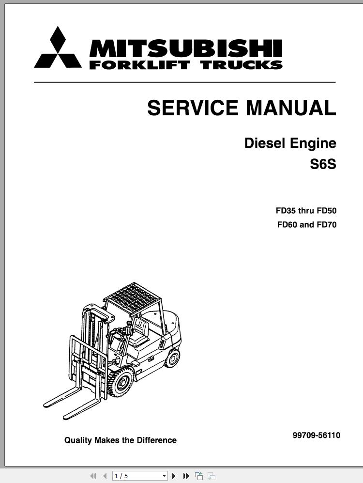 Mitsubishi Forklift FD40K FD45K Schematic Service Manual EN 1