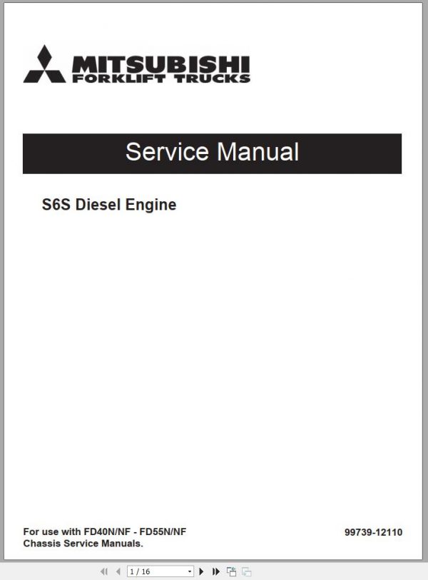 Mitsubishi Forklift FD40N FD45N Schematic Operation Maintenance Service Manual EN 1
