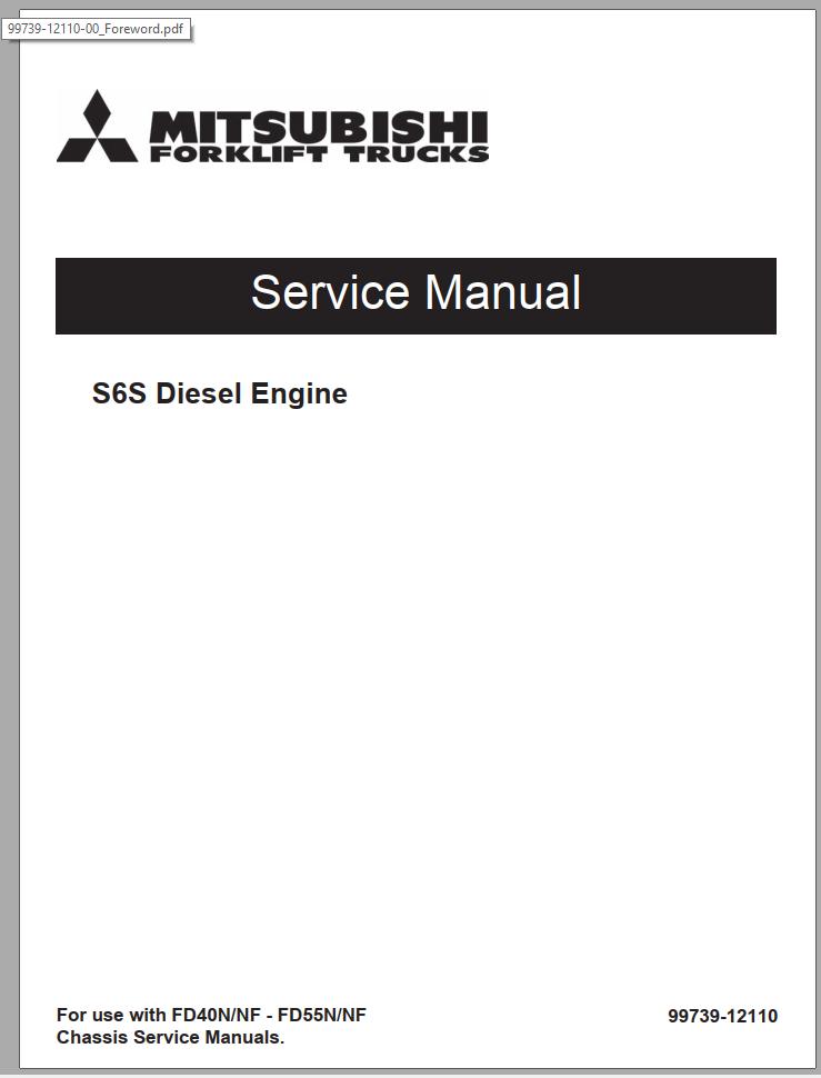 Mitsubishi Forklift FD50CN Operation Maintenance Service Manual EN 2