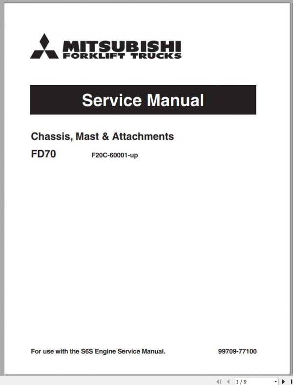 Mitsubishi Forklift FD60 Service Manual EN 2