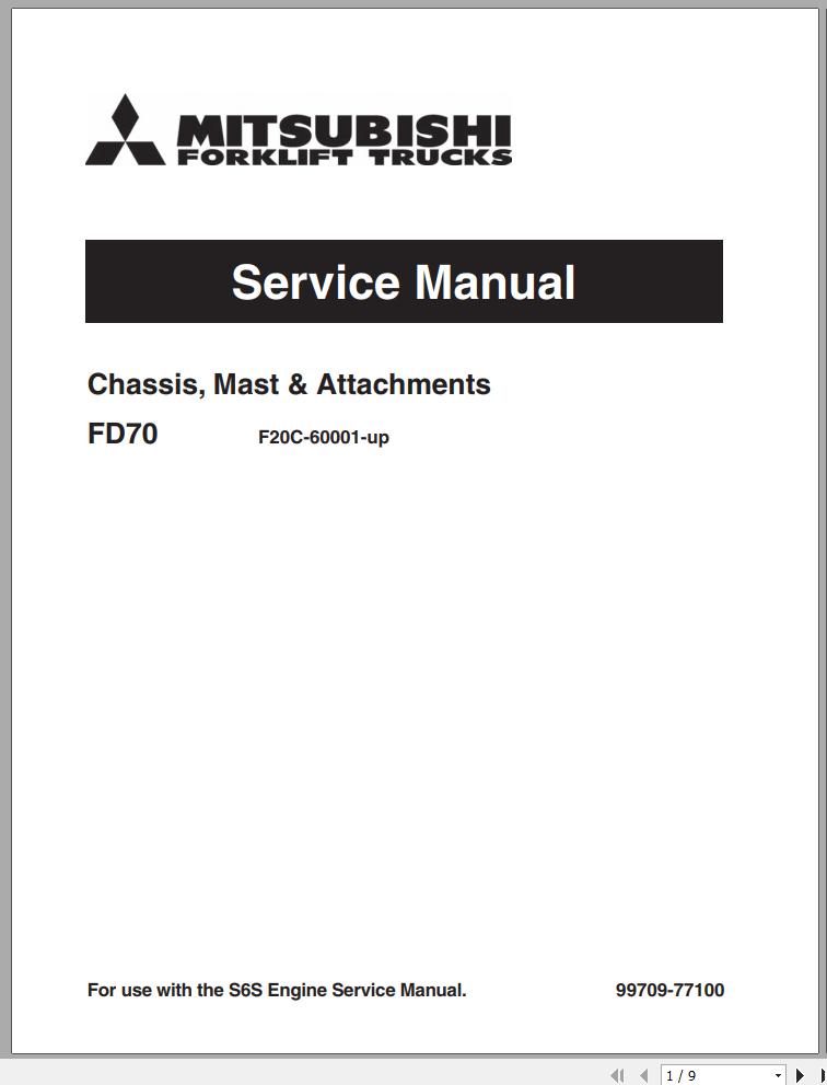 Mitsubishi Forklift FD60 Service Manual EN 2