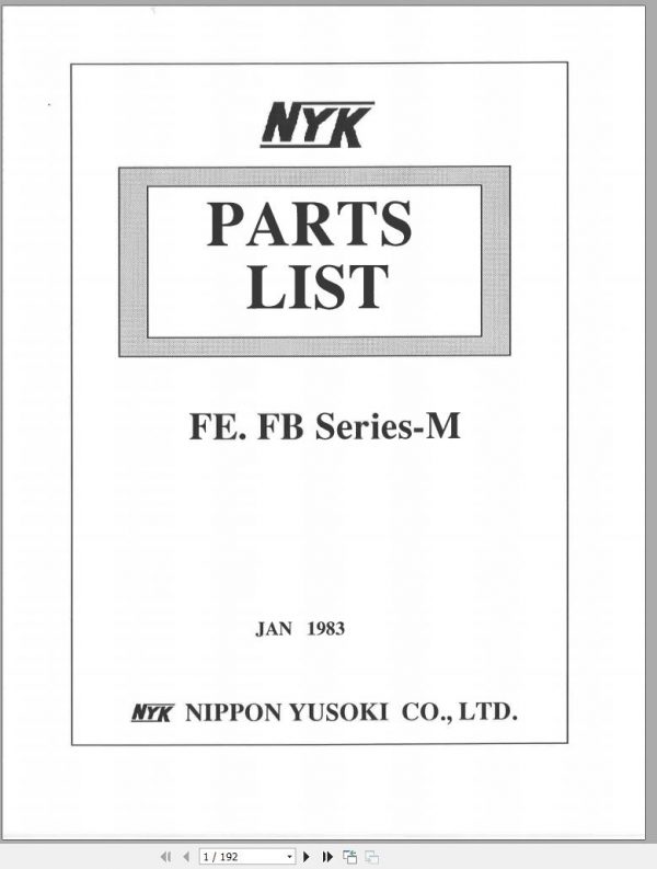 Mitsubishi Forklift FE3000 FE4000 FE5000 FE6000 Spare Parts Catalog EN 1
