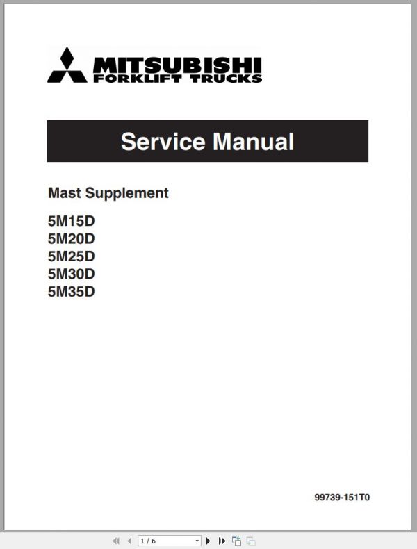 Mitsubishi Forklift FG15ZN Schematic Service Manual EN 1