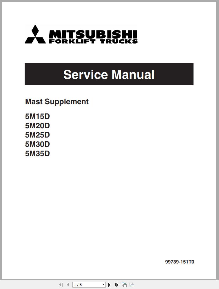 Mitsubishi Forklift FG15ZN Schematic Service Manual EN 1